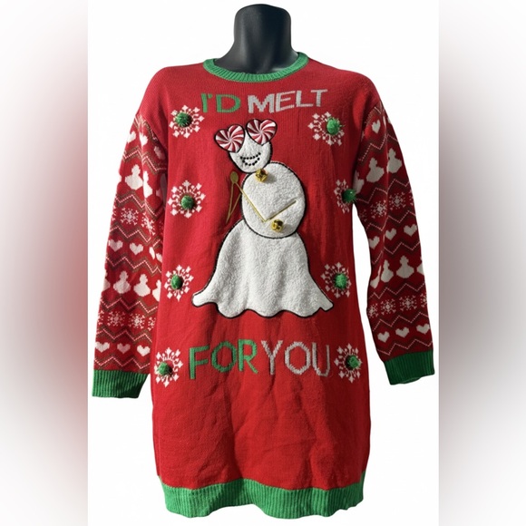 Sweaters - Festive Red Snowman Sweater